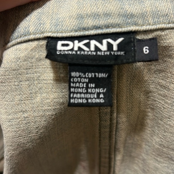 DKNY womens denim fitted blazer jacket dirty wash vintage 90s Y2K in size 6 NWT - Picture 12 of 16